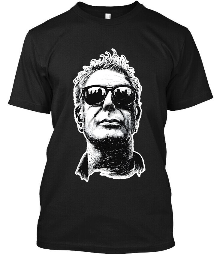 New! Popular Anthony Bourdain American Chef Graphic Face Art Logo T-Shirt
