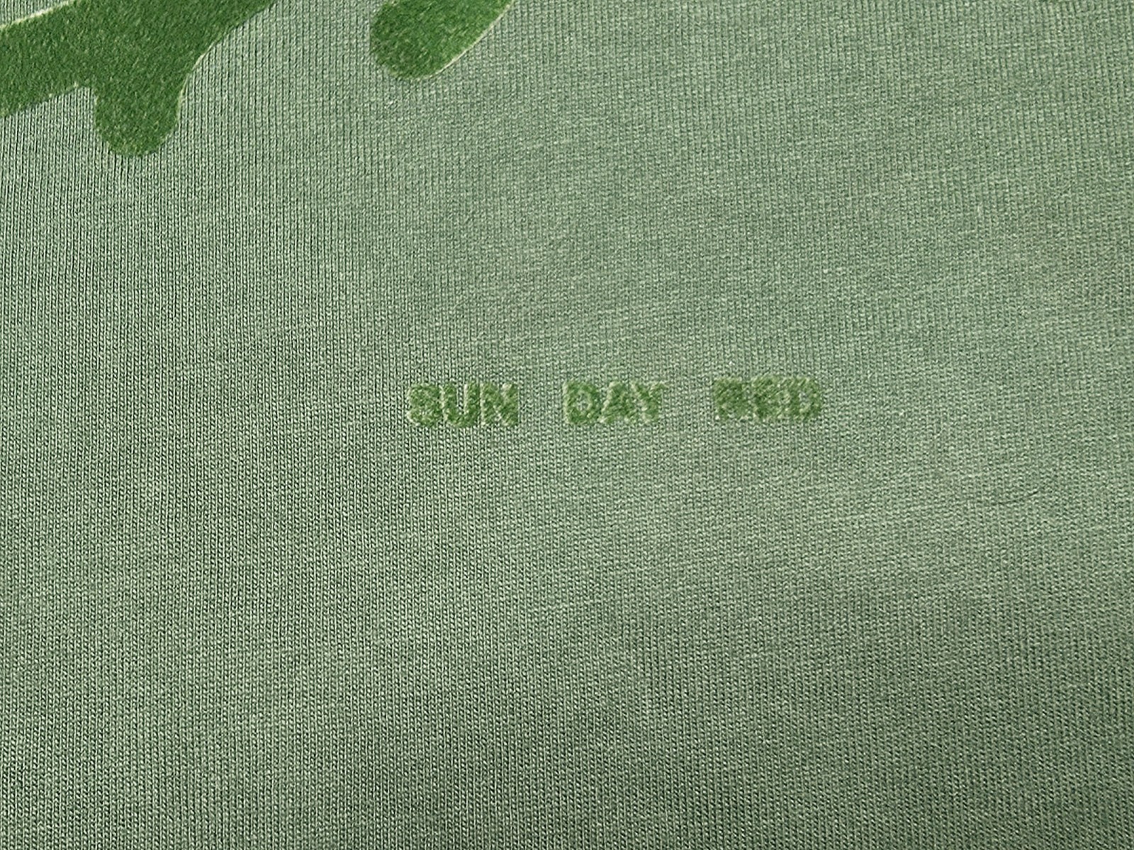 Sun Day Red Icon Velvet Tiger Logo Crewneck T-Shirt Large Green EUC