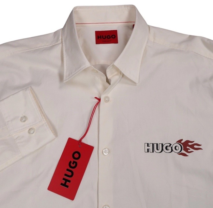 Hugo Boss Ermo Flame Logo XL Slim-Fit Button Down Shirt / Men’s XL / NWT