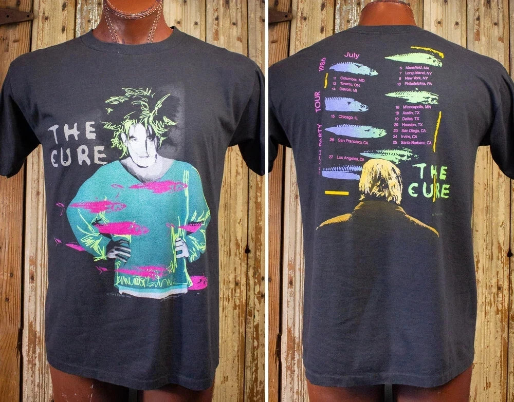 The Cure Beach Party Tour Concert Unisex T Shirt 1986 2 side Black AHN02621