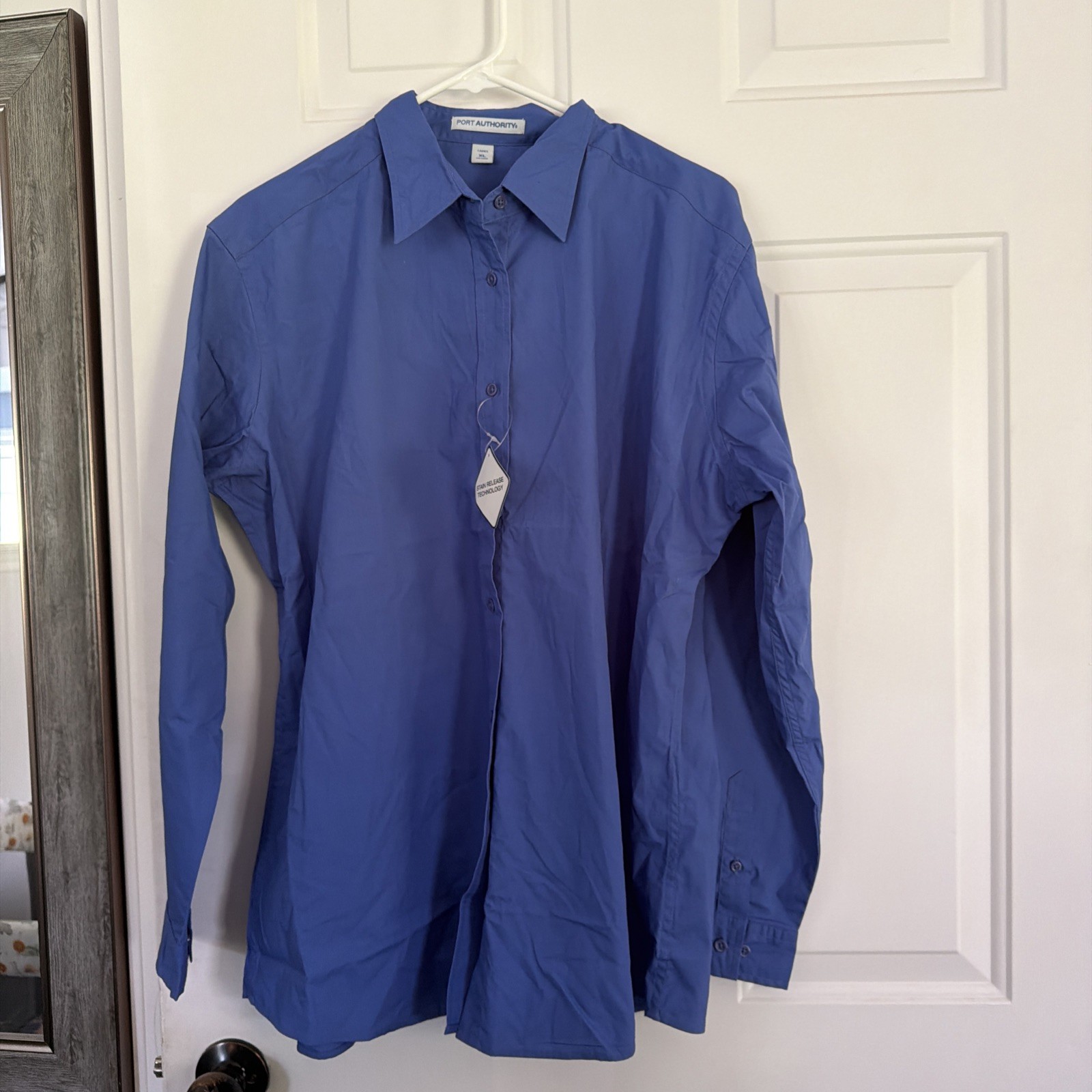 Port Authority Men’s Long Sleeve Pocket Blue XL Button Down Shirt