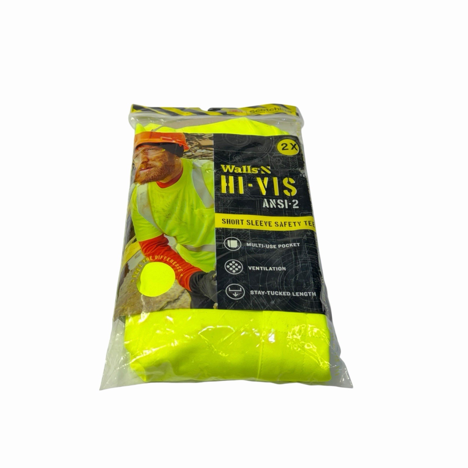 3M Scotchlite Walls Hi-Vis Ansi-2 Safety Size 2XL Short Sleeve Pocket T Shirt
