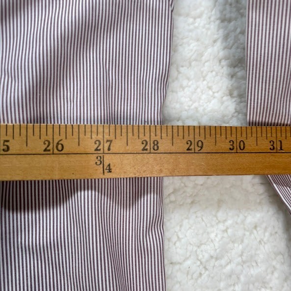 Roundtree & Yorke Gold Label Button Down Shirt Mens 18.5 Striped Puce