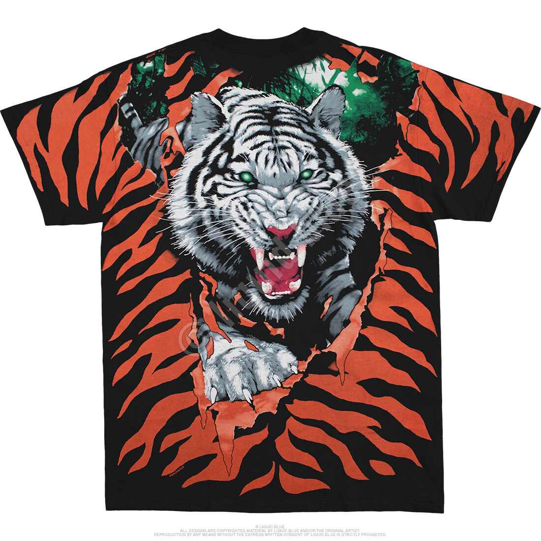 TIGER-All Over Big Print-EXOTIC WILDLIFE-2 SDD T-SHIRT S-M-L-XL-XXL Jungle