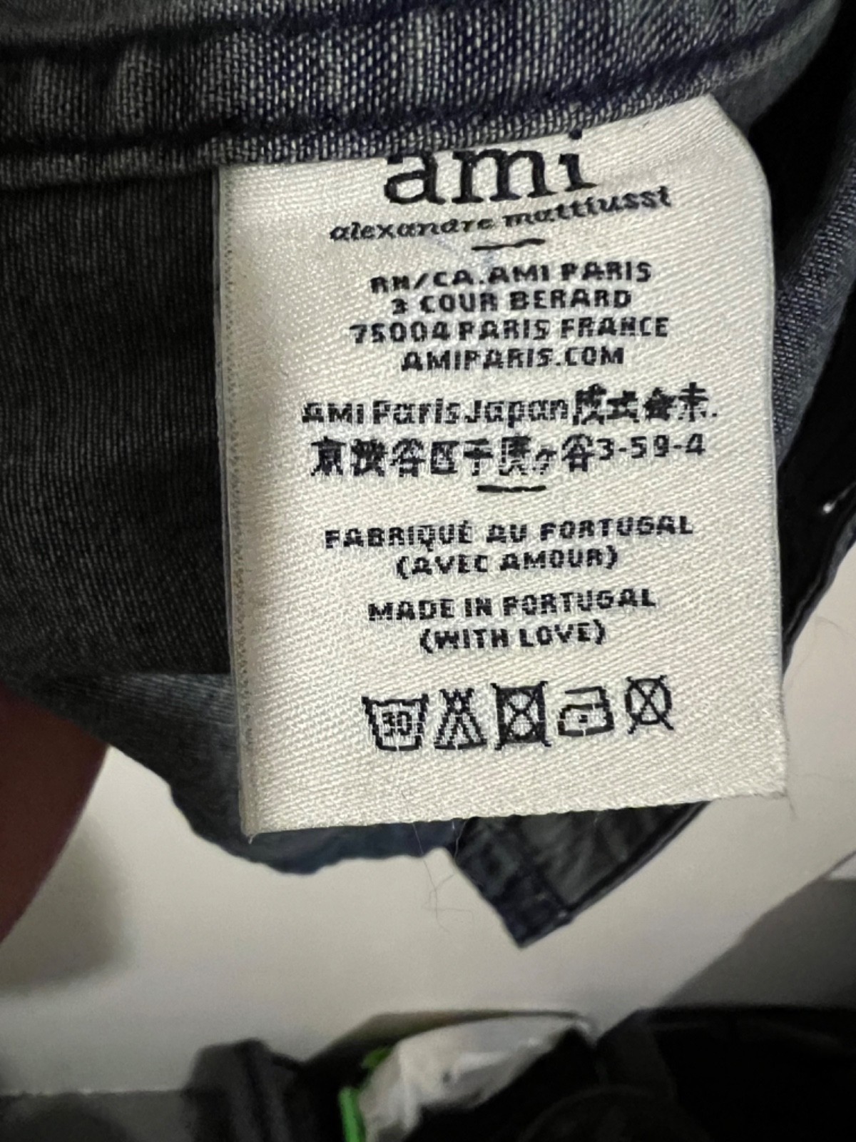 Ami Paris Knitted AMI DE COEUR Shirt Navy Denim Overshirt from Japan