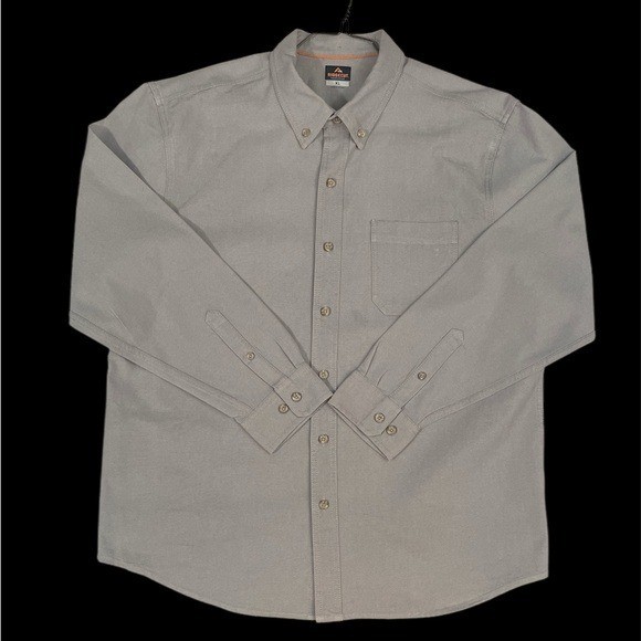 Men’s Classic Gray Heavyweight Button-Down Shirt by Ridgecut Tough Wear