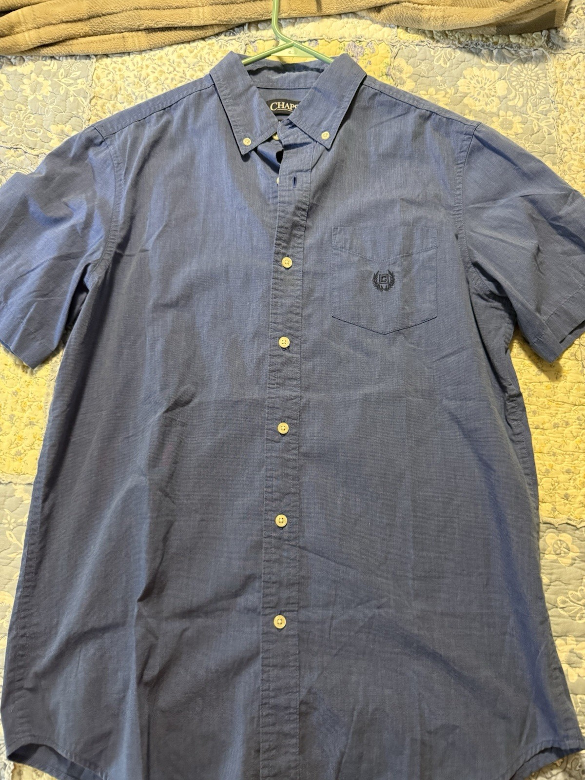 blue Chaps Easy Care button-up shirt is a size medium