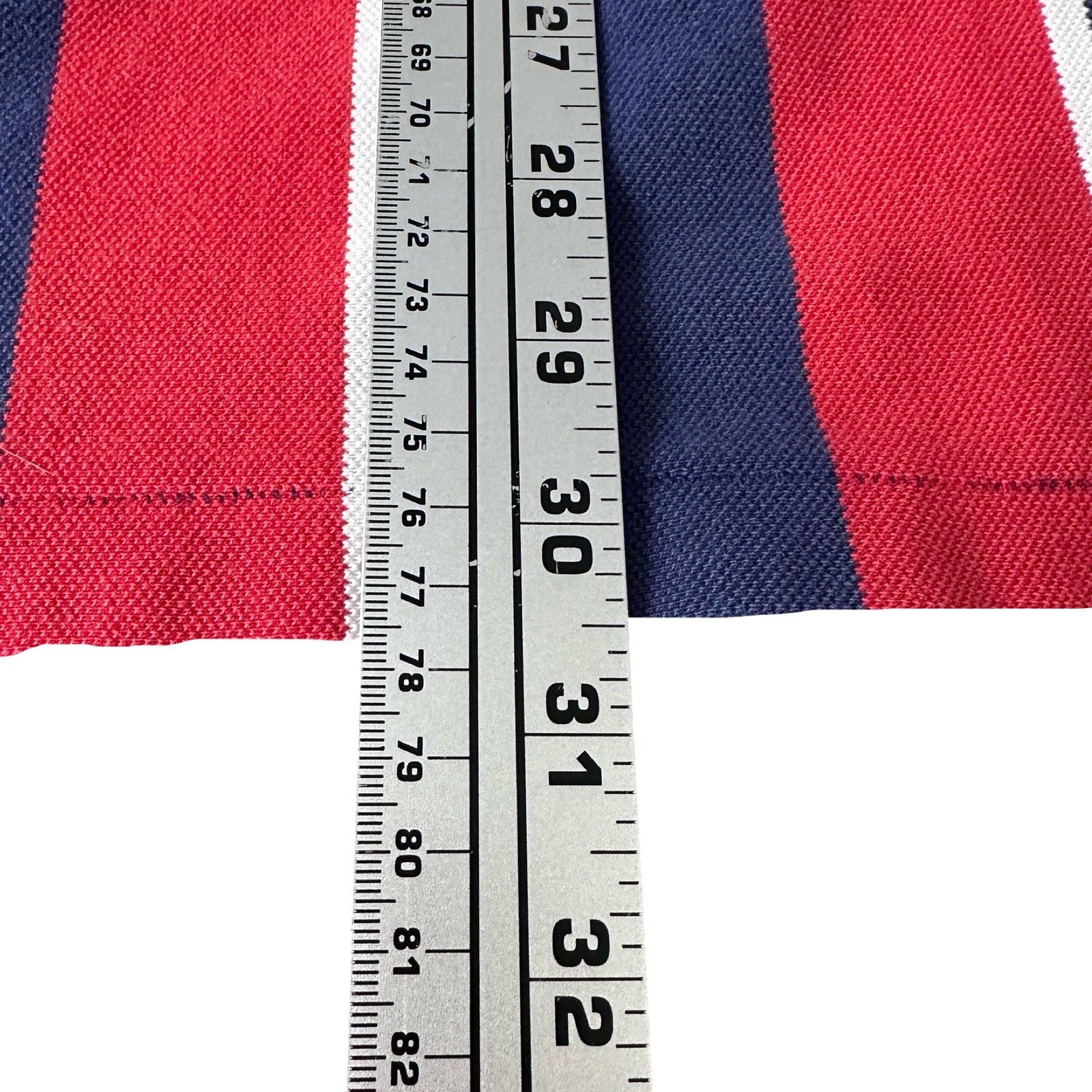 Vintage Polo Ralph Lauren Golf Crest Polo Shirt Men Medium Red Navy Blue Striped