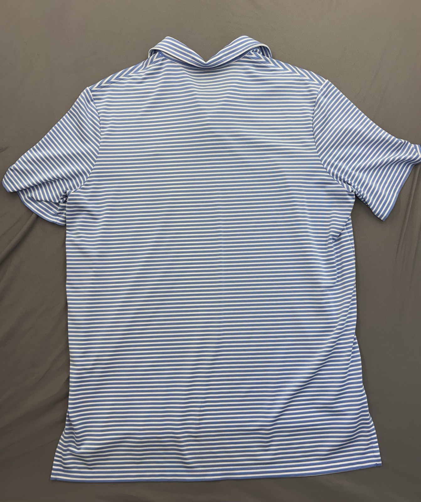 Polo Ralph Lauren Performance White Blue Stripe Short Sleeve Golf Polyester XL