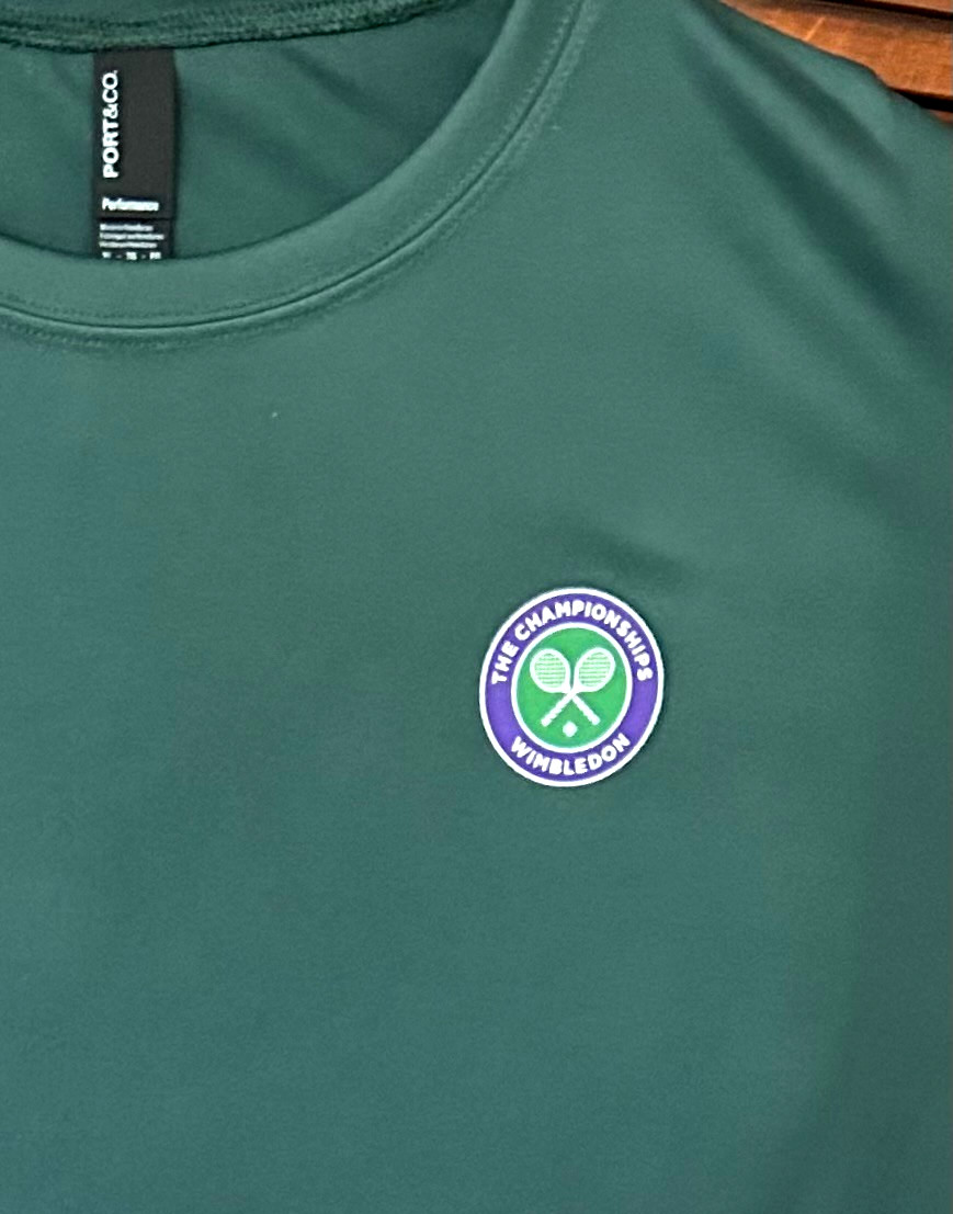 Wimbledon Logo Dark Green SS T’s 3.8-OZ, UPF50 100% Poly Dry-Fit / Limited Run
