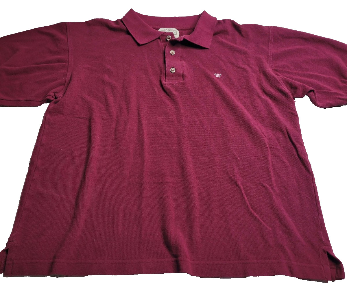 King Ranch Maroon Short Sleeve Polo Shirt Men’s Large 100% Combed Cotton