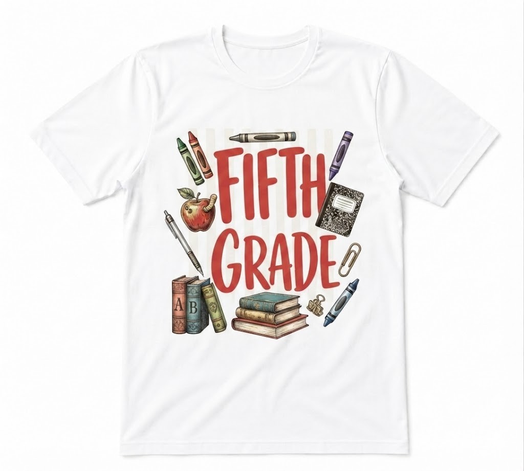 Stripes Fifth Grade First Day Of School Teacher Back To School White T-shirt