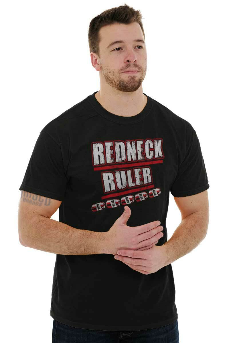 Redneck Funny Drinking Beer Drunk Joke Gift Mens Casual Crewneck T Shirts Tees