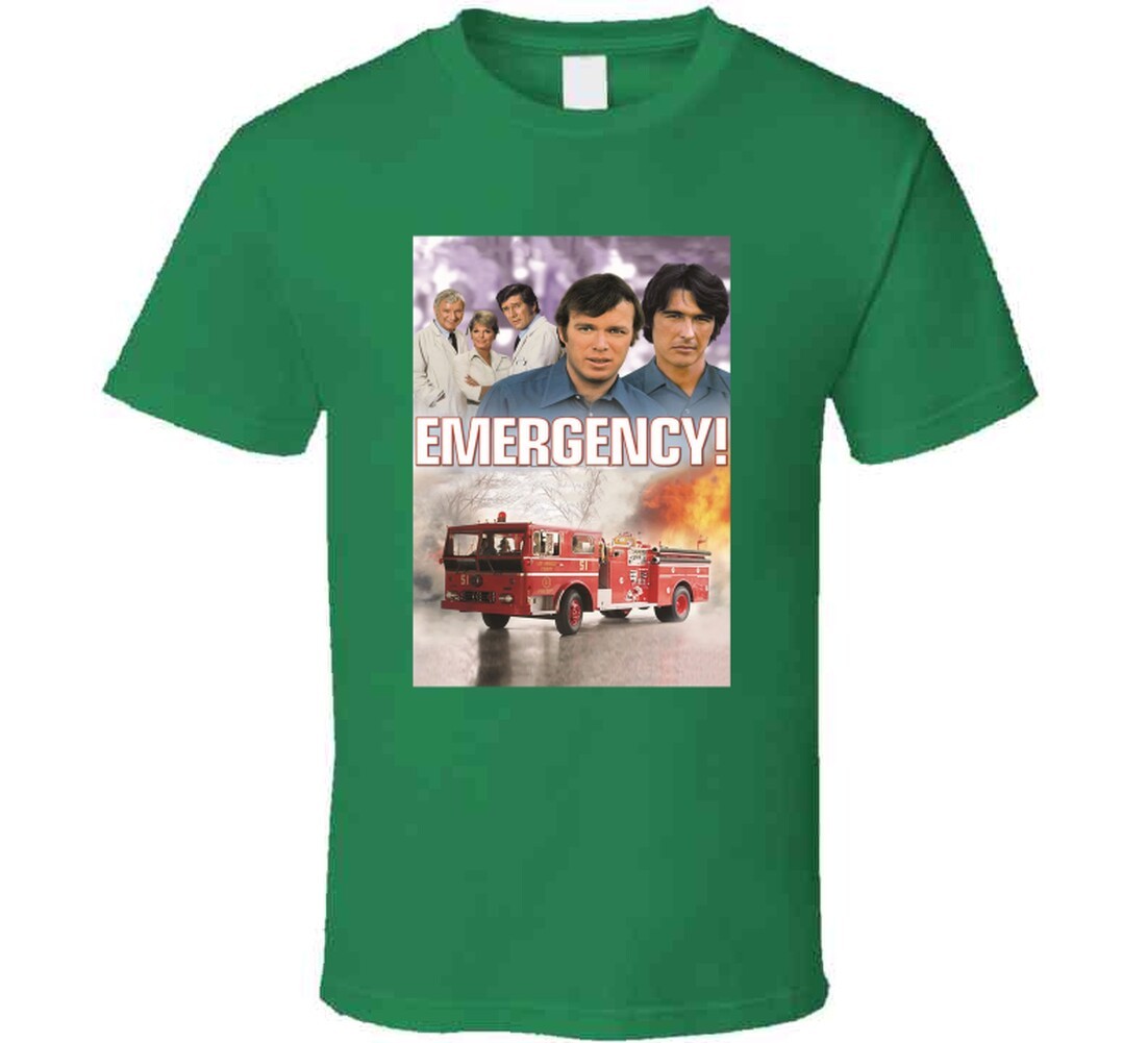 Emergency Tv Show Tee 1970s Fire Department Television Series T Shirt
