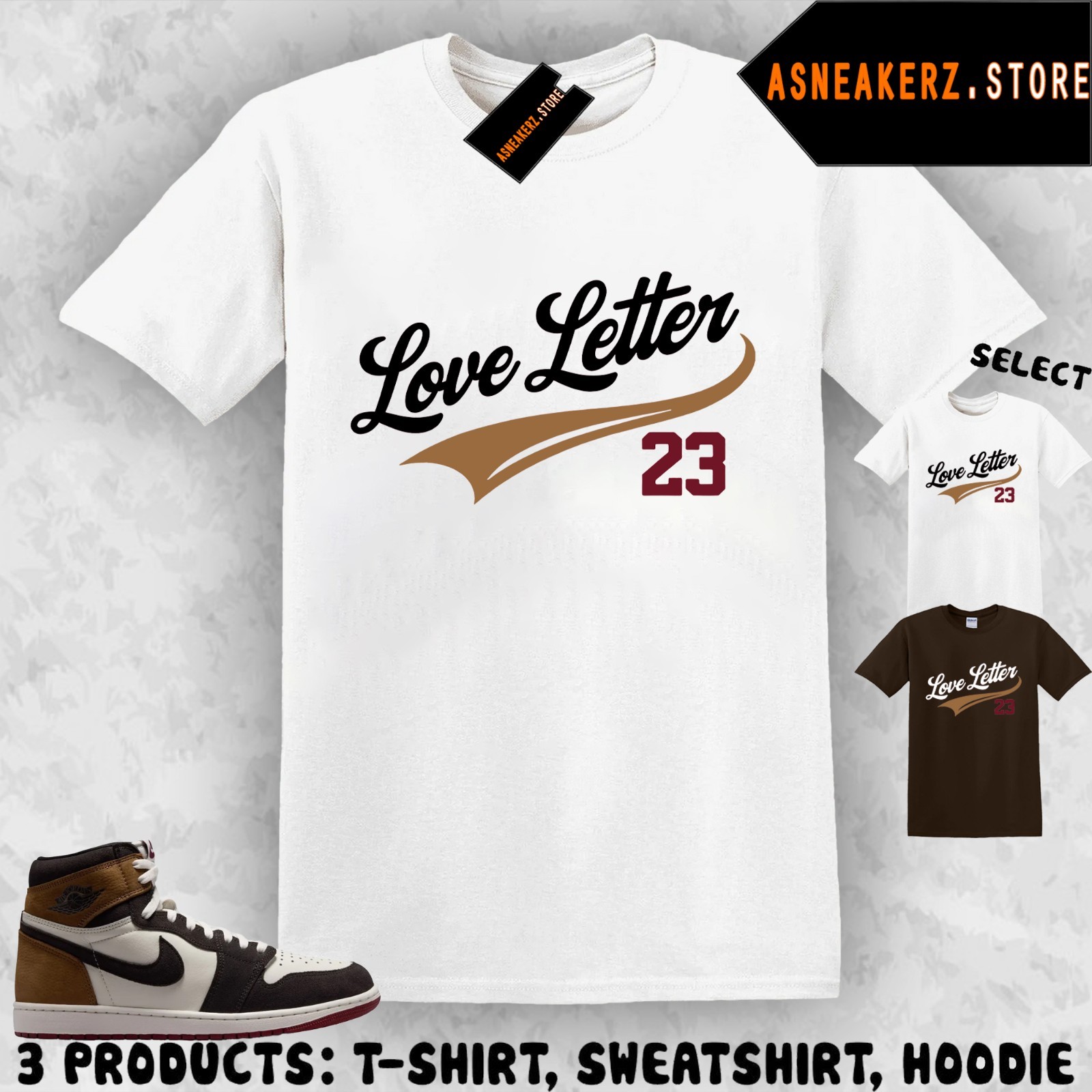 Shirt To Matching AJ 1 High Love Letter 2026 Match Sneaker Tee Jersey 23 T-Shirt