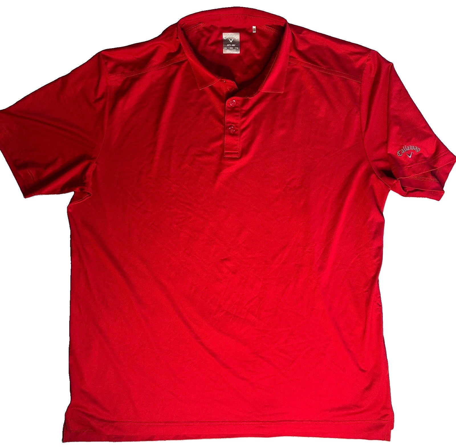 vibrant red Callaway Opti-Dri short-sleeve golf polo XXL