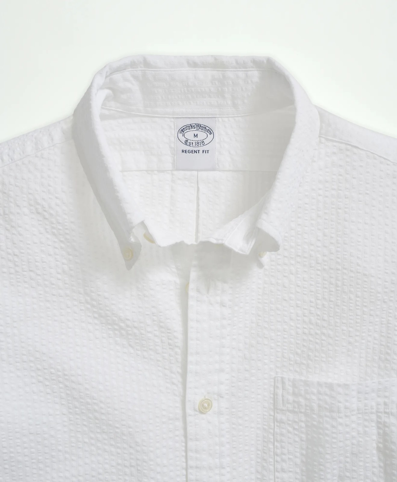Brooks Brothers Men’s Regular Stretch Seersucker Button Down Long Sleeve Shirt