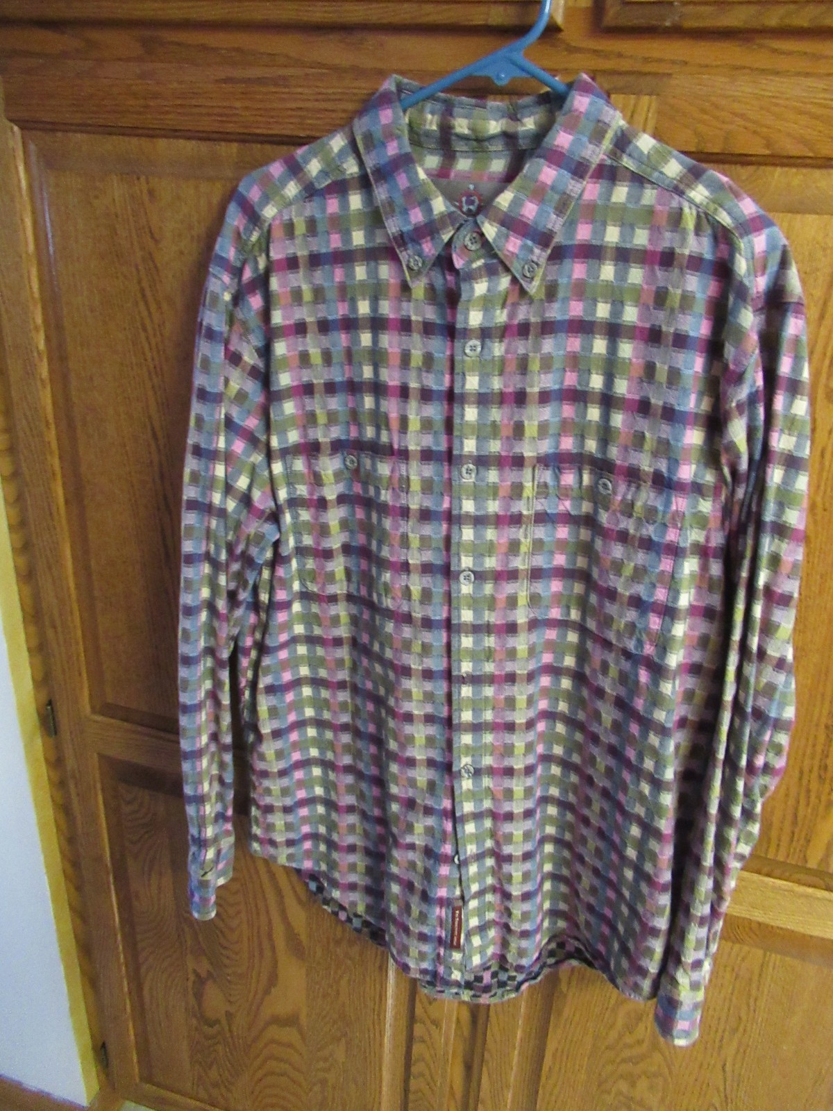 Men’s Territory Ahead check-textured Button-Down Shirt – Large- Multi-Color