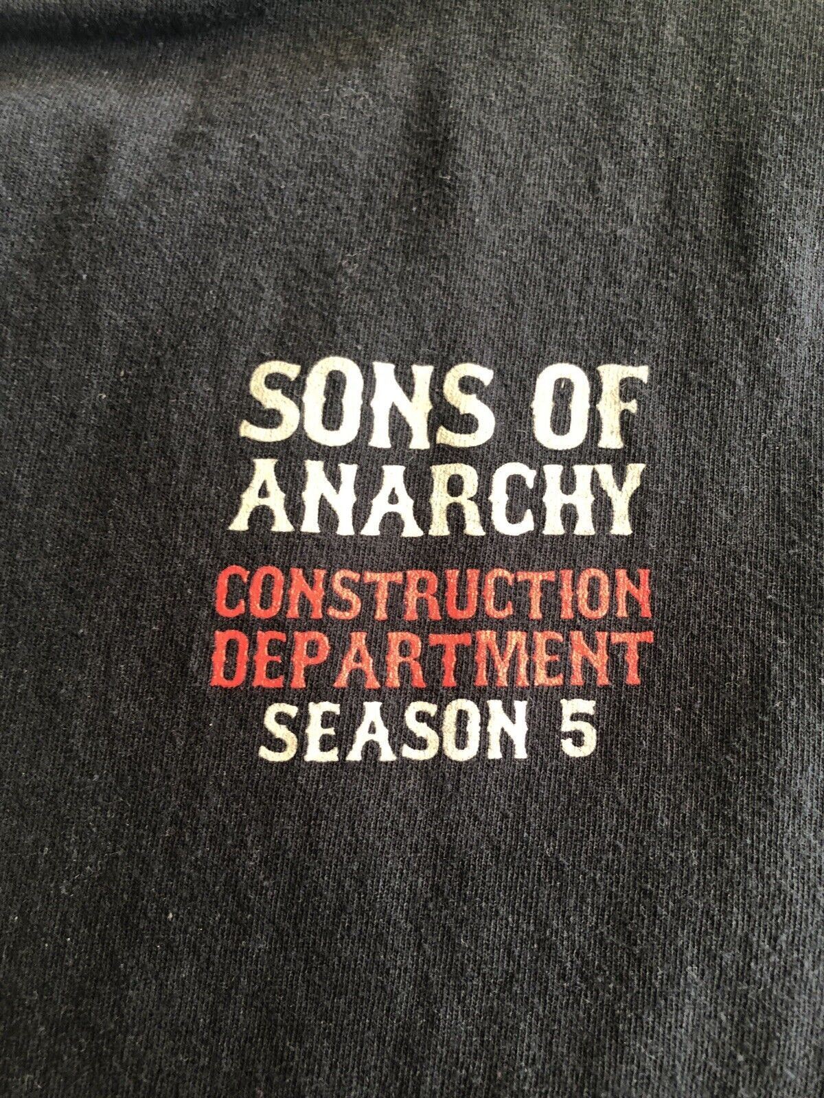 Sons Of Anarchy Season 5 Set Construction Employee Black T-Shirt Size L