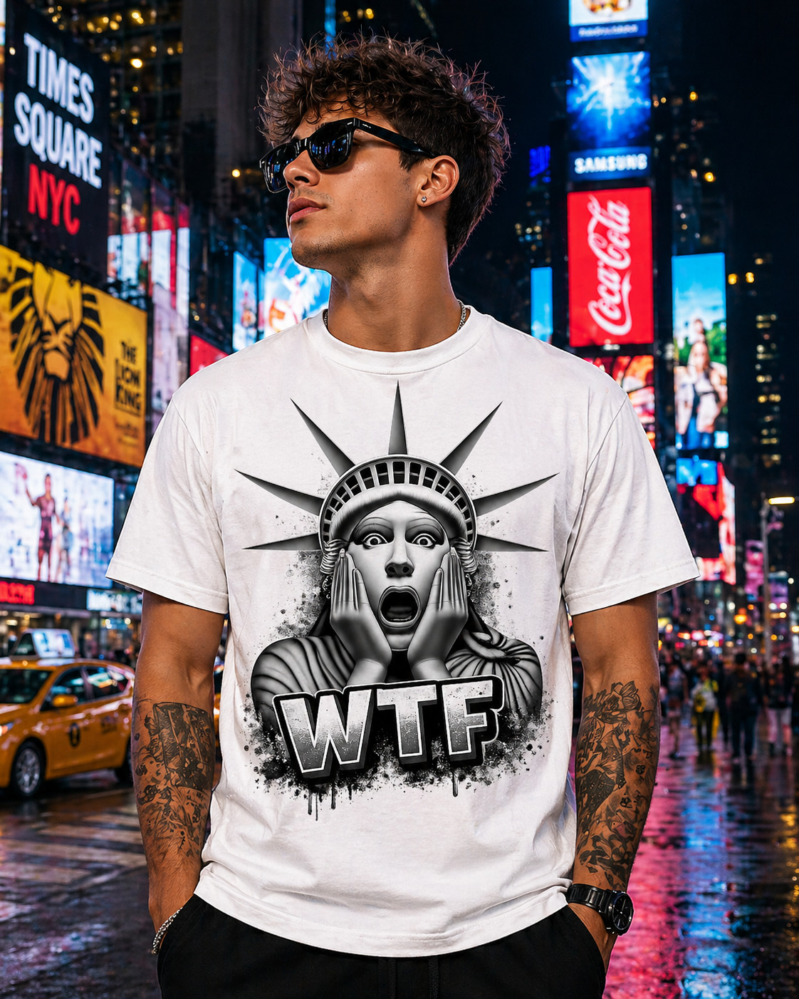 Stressed Out Liberty “WTF” T-shirts-Bella Canvas 3001CVC-Black or White Tee’s