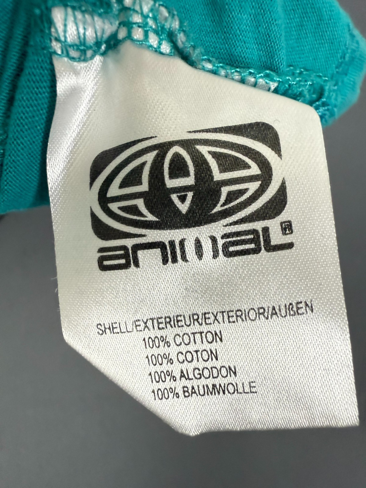 Animal Men’s Logo Graphic Statement Casual Cotton T-Shirt Blue Size Medium