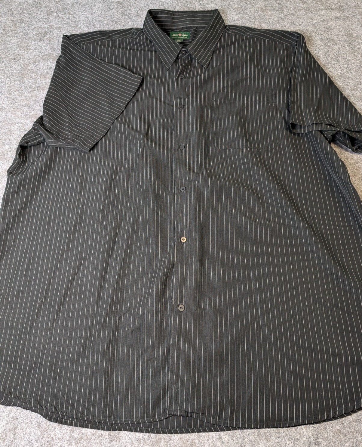 David Taylor Luxury Microfiber Short Sleeve Button Up Shirt Men’s 3XLT EUC Black