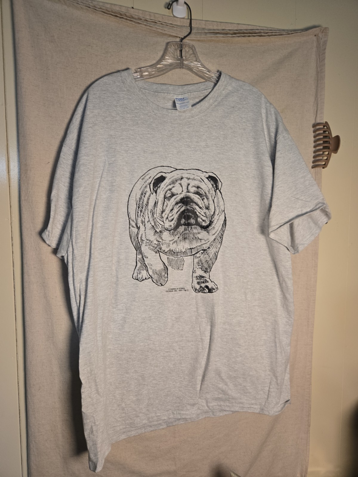 Rare Bulldog Shirt 1991 Coming And Going Designs Double Sided Never Worn XL