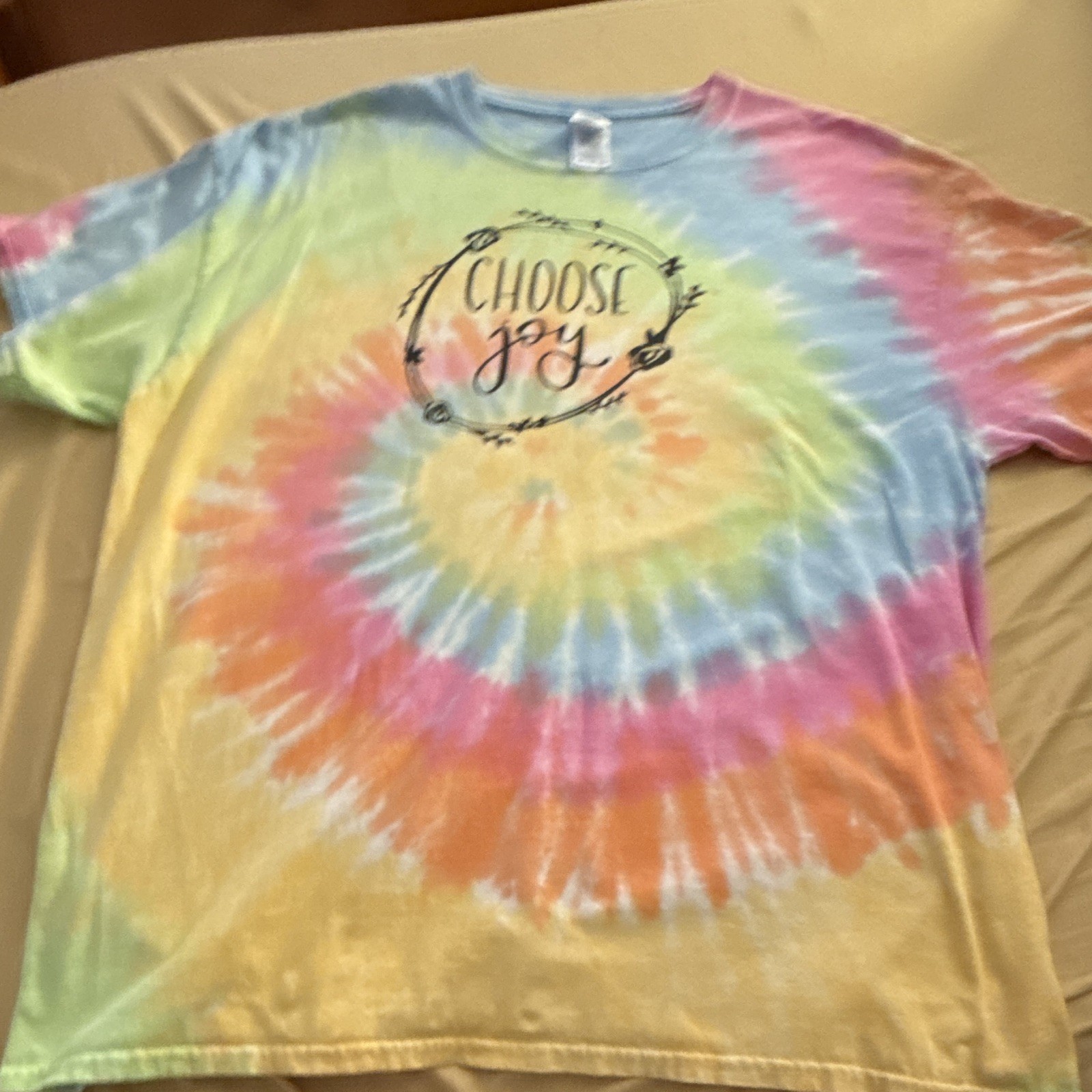 Colortone XL Multicolor Tie-Dye “Choose Joy” Graphic T-Shirt Crew Neck