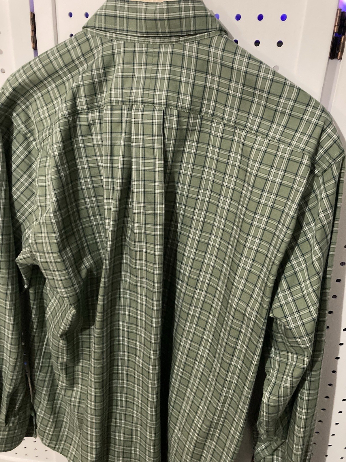 L.L. Bean Men’s Long Sleeve Button-Up 100% Cotton Dress Shirt Size Large Moss