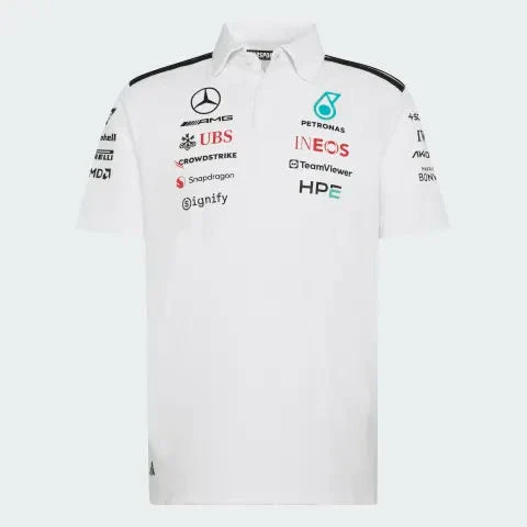 Mercedes AMG Petronas F1 2026 Men’s Team Polo Shirt White