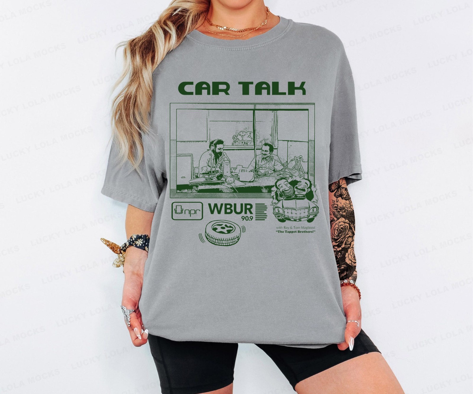 Car Talk WBUR 90.9 NPR Graphic T-Shirt Comfort Colors Grey Radio Tee