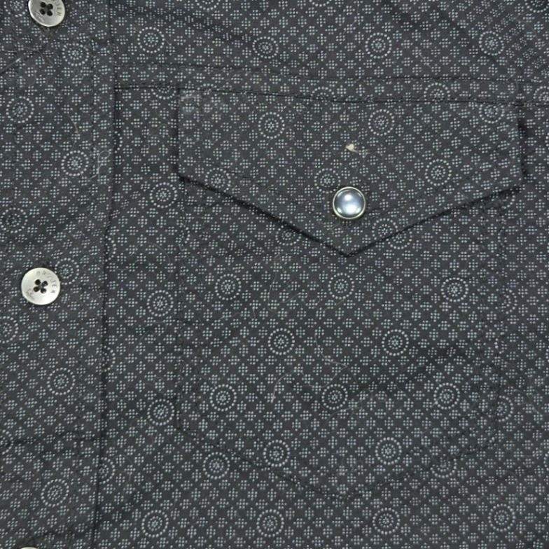 Projek Raw Button Down Indigo Peak Geometric Utility Black Mens Small NEW