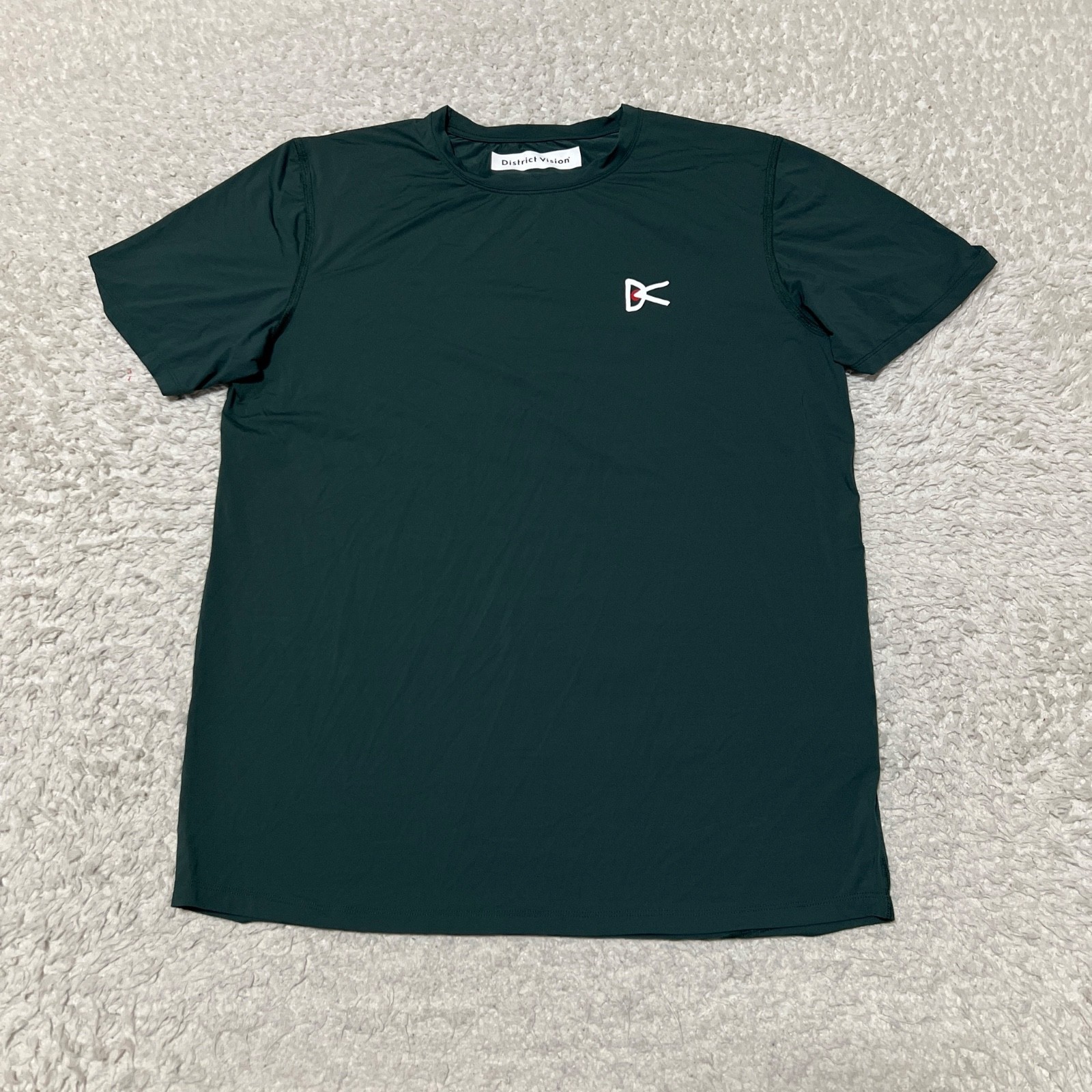 District Vision Shirt Men Small Green Short Sleeve Running Outdoors Casual