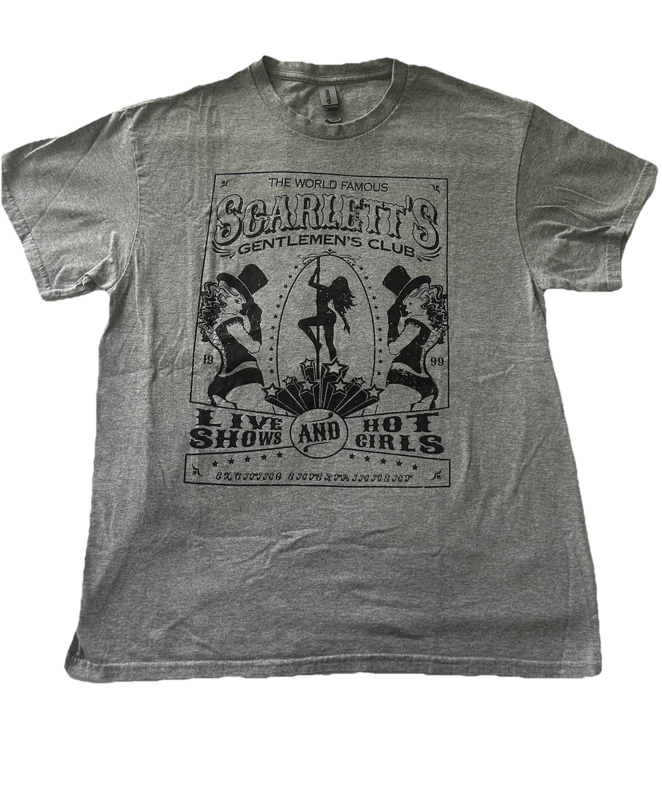 Scarlett’s Gentlemen’s Club Shirt Large Gray Black Miami Florida World Famous