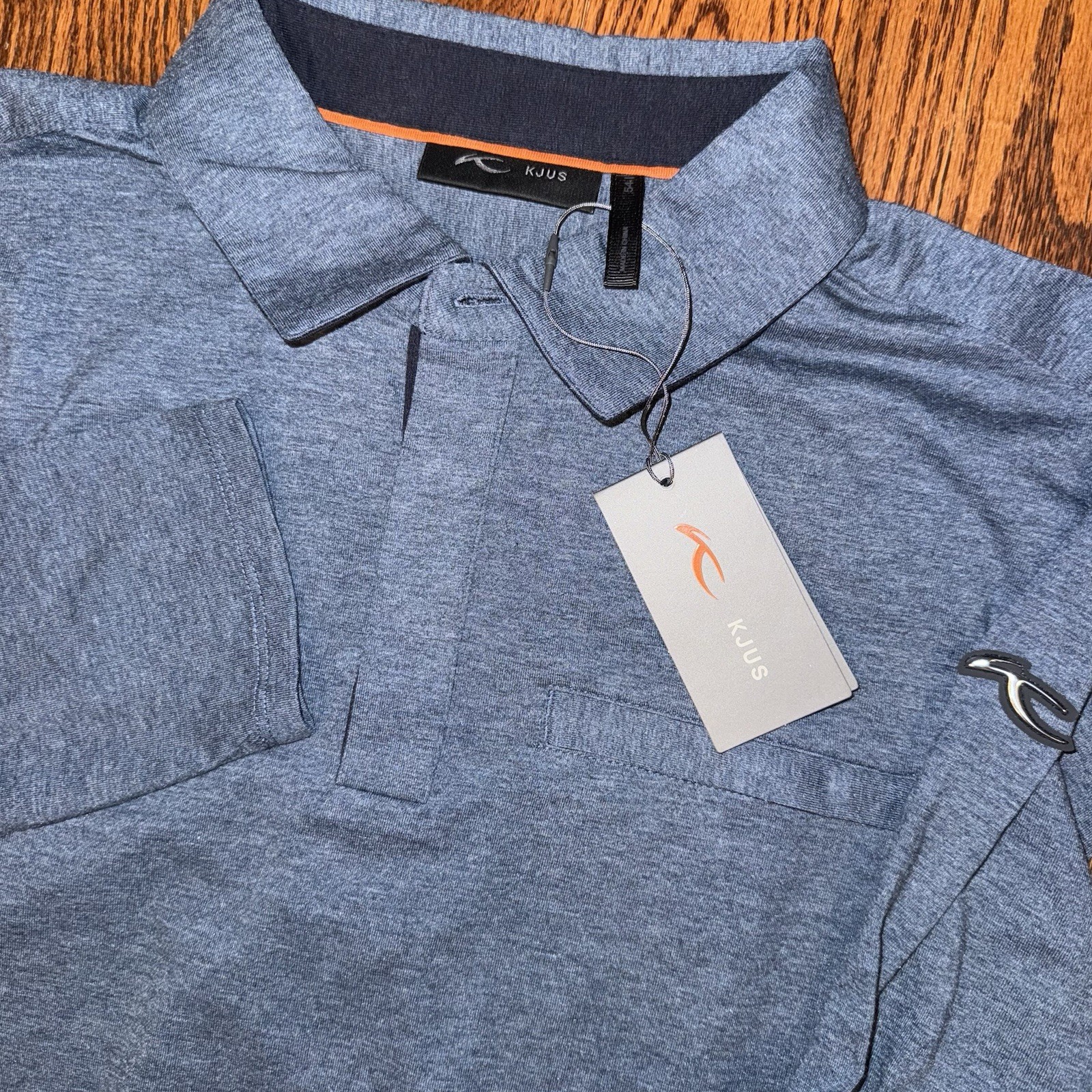 NWT KJUS Inverness Long Sleeve Polo Men’s 54 XL Blue Cashmere Blend Performance