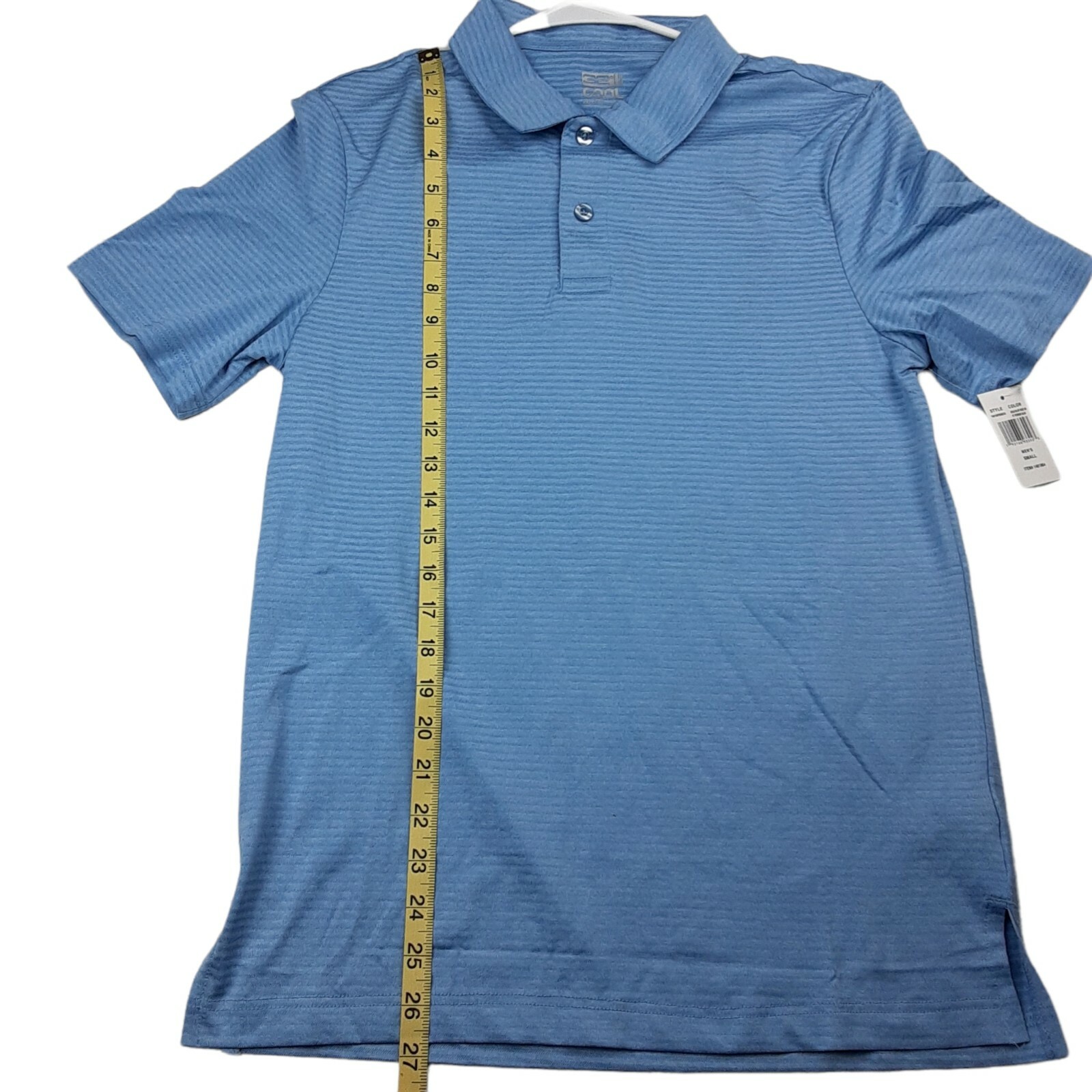 32 Degrees Cool Polo Adult Small Collar Short Sleeve Button Blue Men NWT