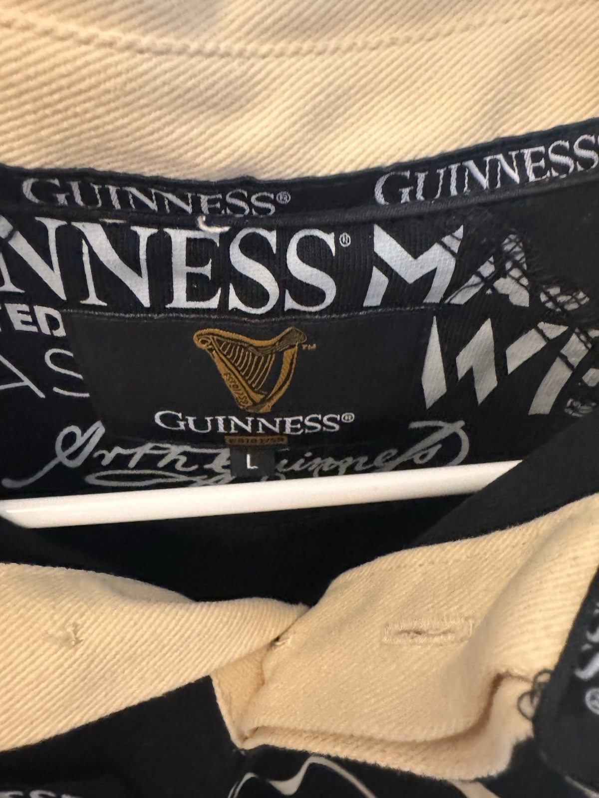Brand New No Tags Guinness Long Sleeve Rugby Shirt Men’s Size L