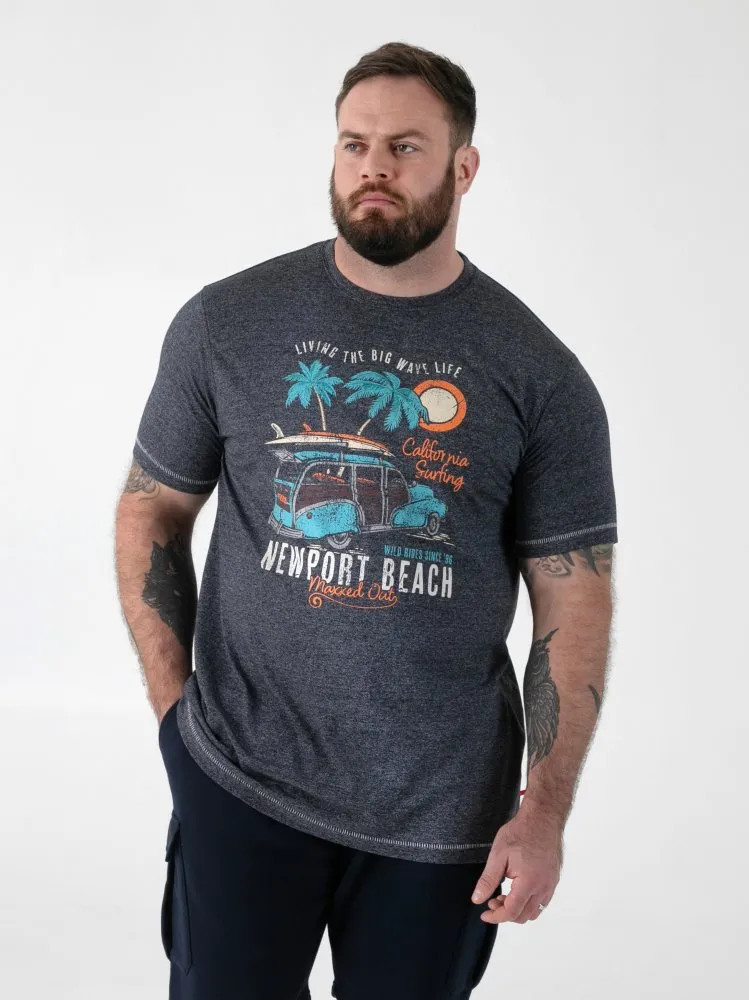 D555 Duke Big Mens Printed T-Shirt Newport Beach 2XL 3XL 4XL 5XL 6XL-8XL 601901