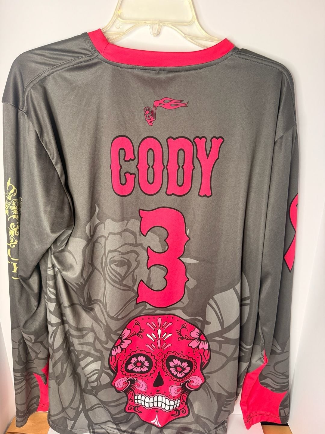 Custom Royalty Transportation LLC Sugar Skull Long Sleeve Performance Jersey