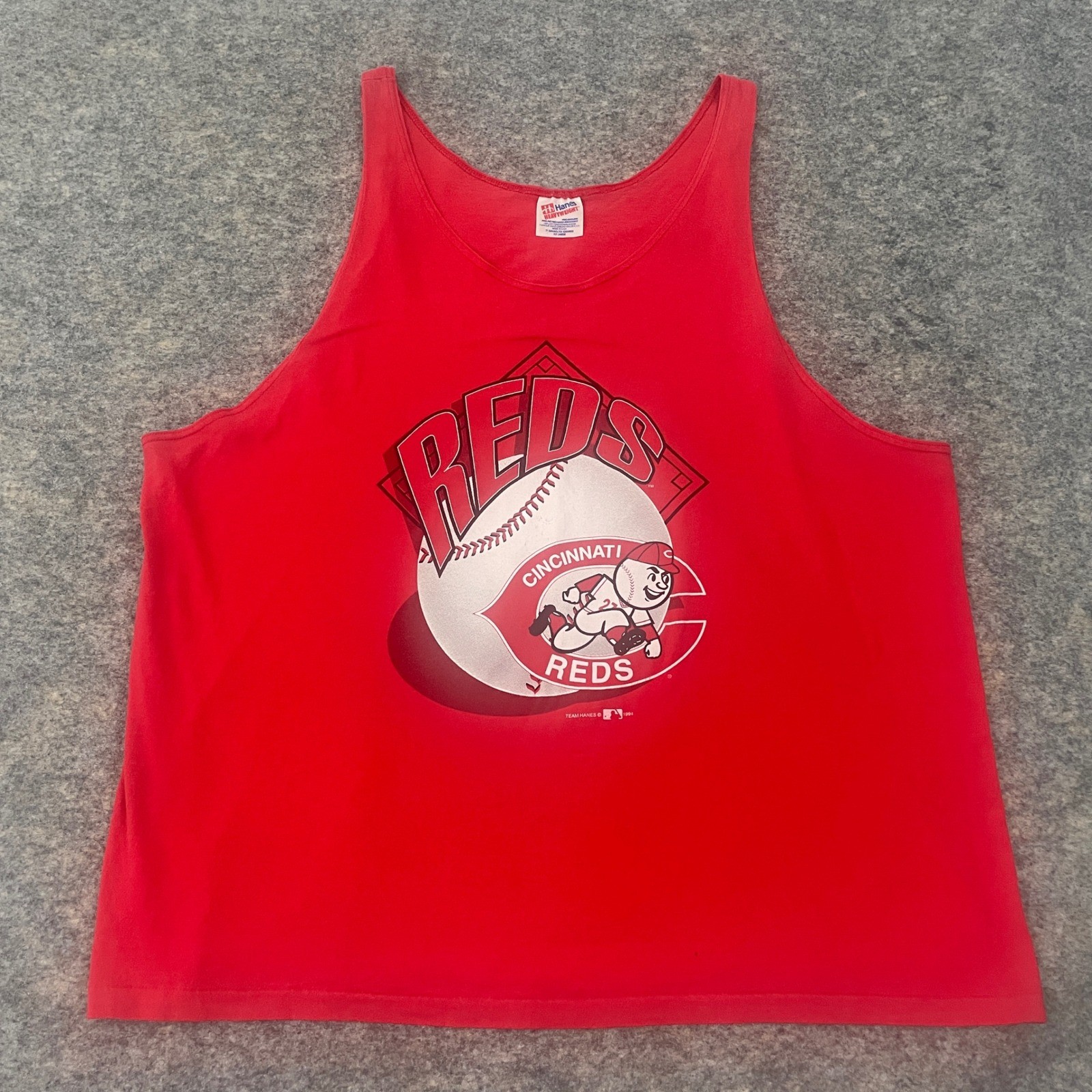 VTG Hanes Cincinnati Reds Tank Top Mr. Redlegs MLB Sleeveless USA Men’s 2XL