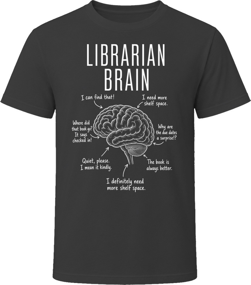 Librarian Brain Funny Library T Shirt