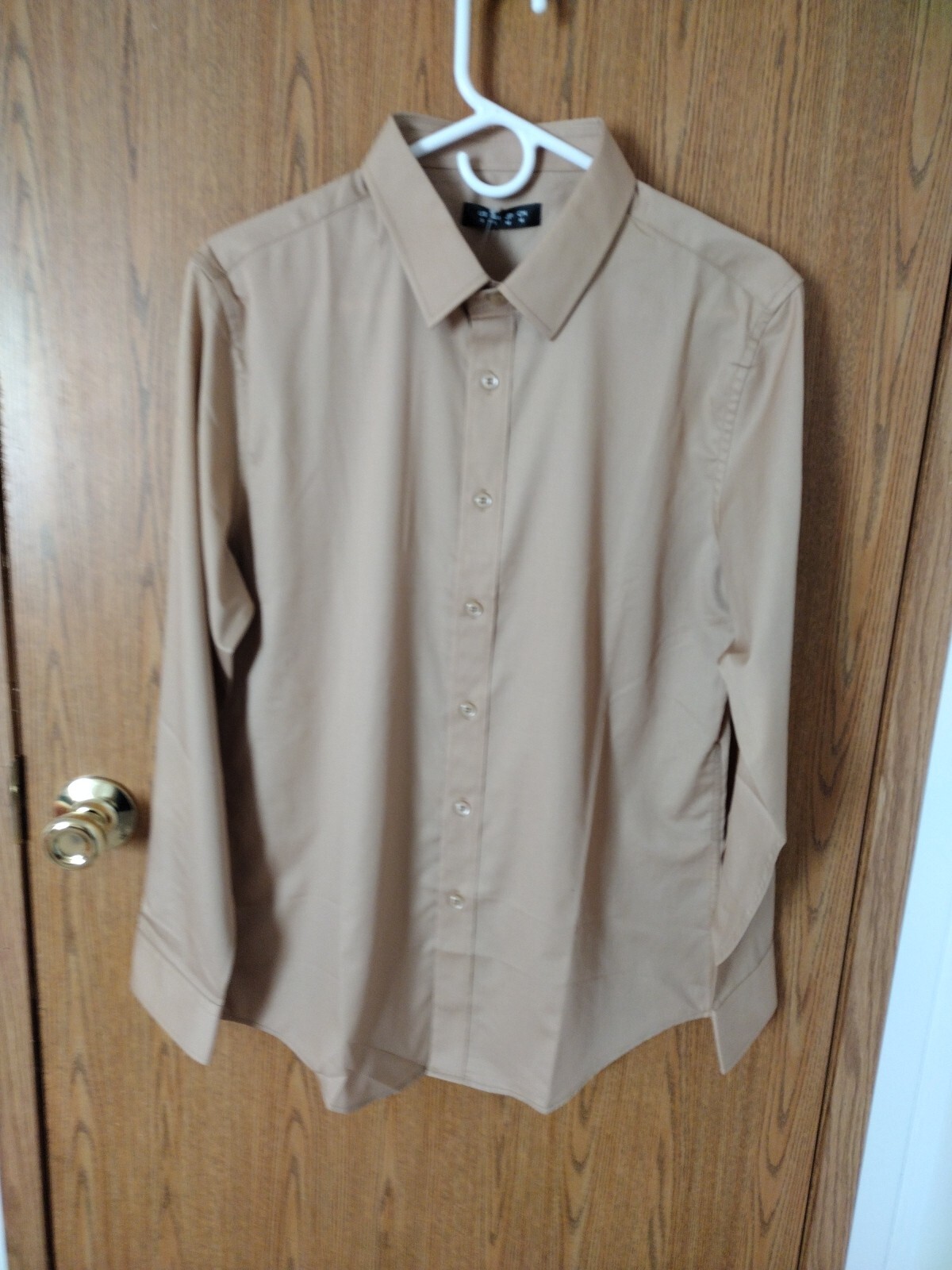 Magcomsen New Brown Long Sleeve Button Up Shirt Size Small