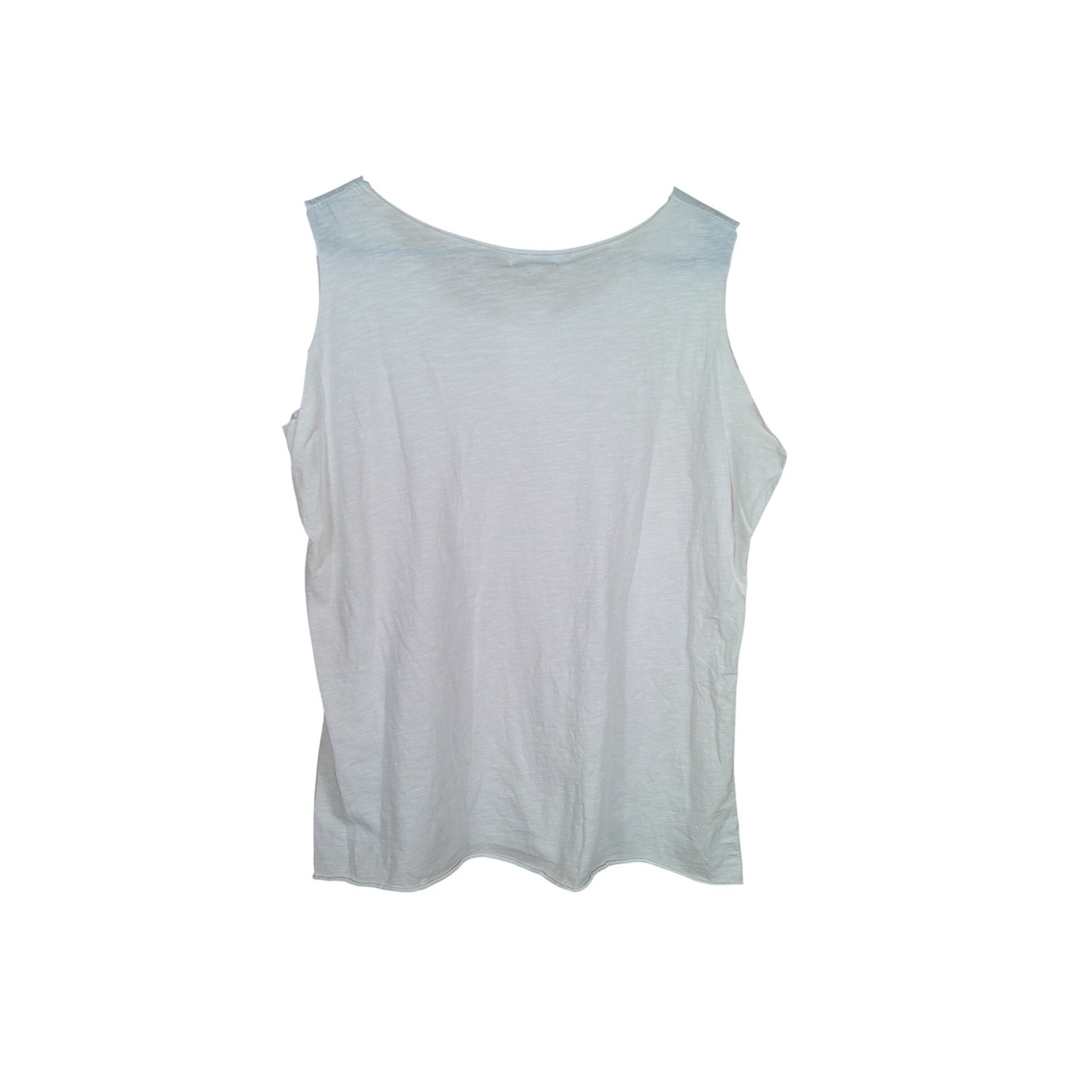 Made in Italy White Cotton Knit Tank Top Scoop Neck Tee Shirt Men’s Size Medium