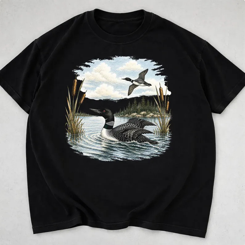 Loon Lake Cattails Vintage Comfort Tee