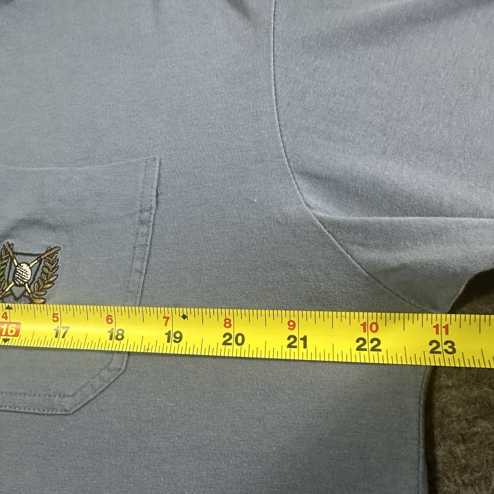 John Ashford Golf Polo Mens Size Large Shirt Blue Cold Club Embroidery Pocket