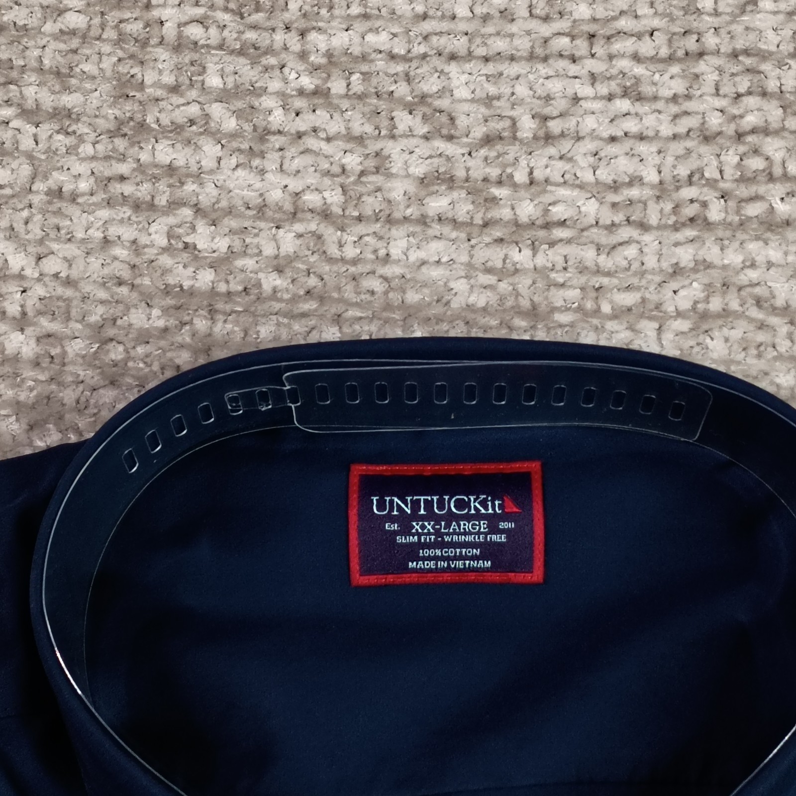 UNTUCKit Castello Navy Blue Button Up Cotton Shirt Men’s NWT Size XXL Slim Fit