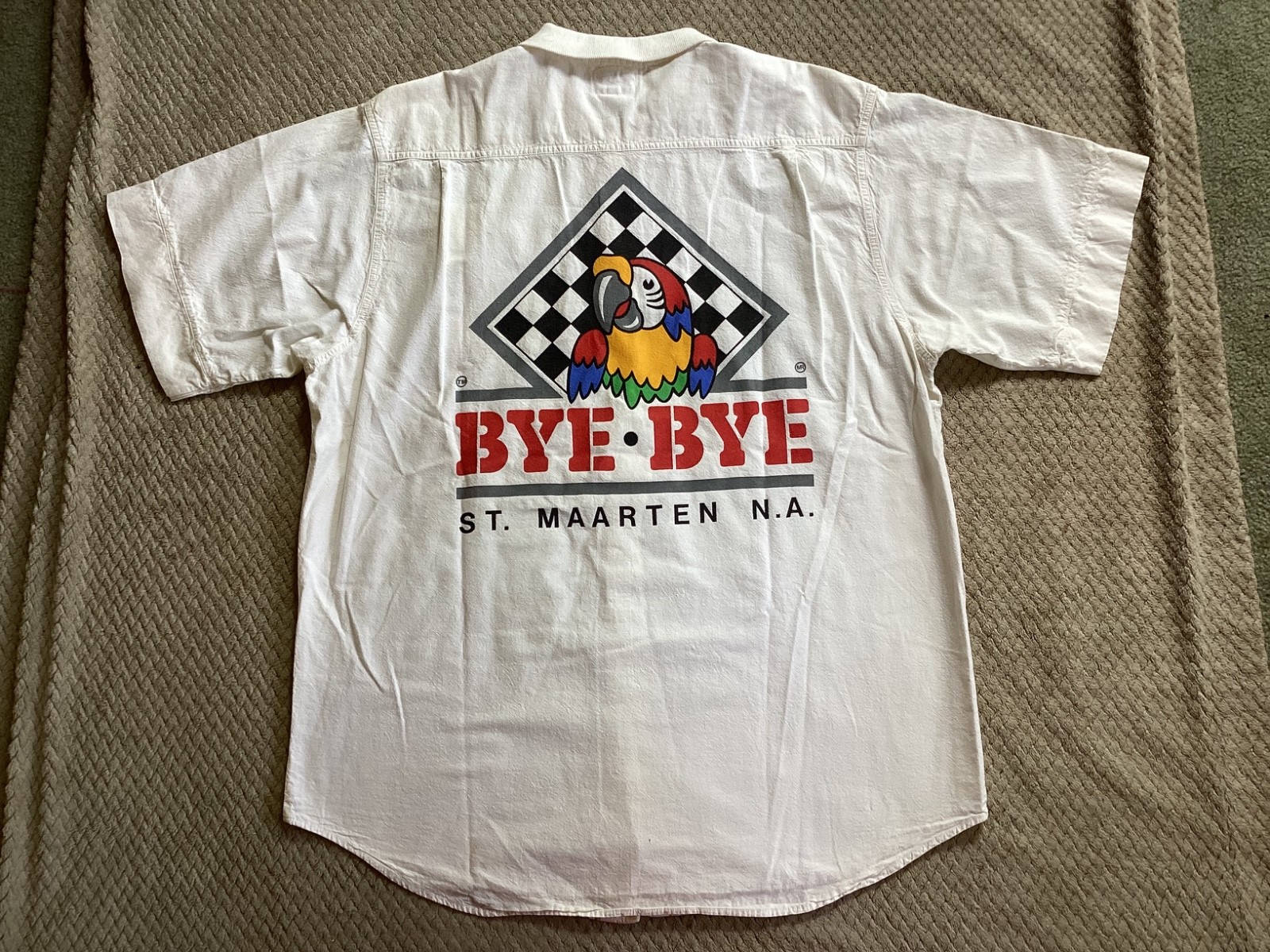 Bye – Bye St. Maarten N.A. Vintage Men’s Button-Up Souvenir Shirt XL 4