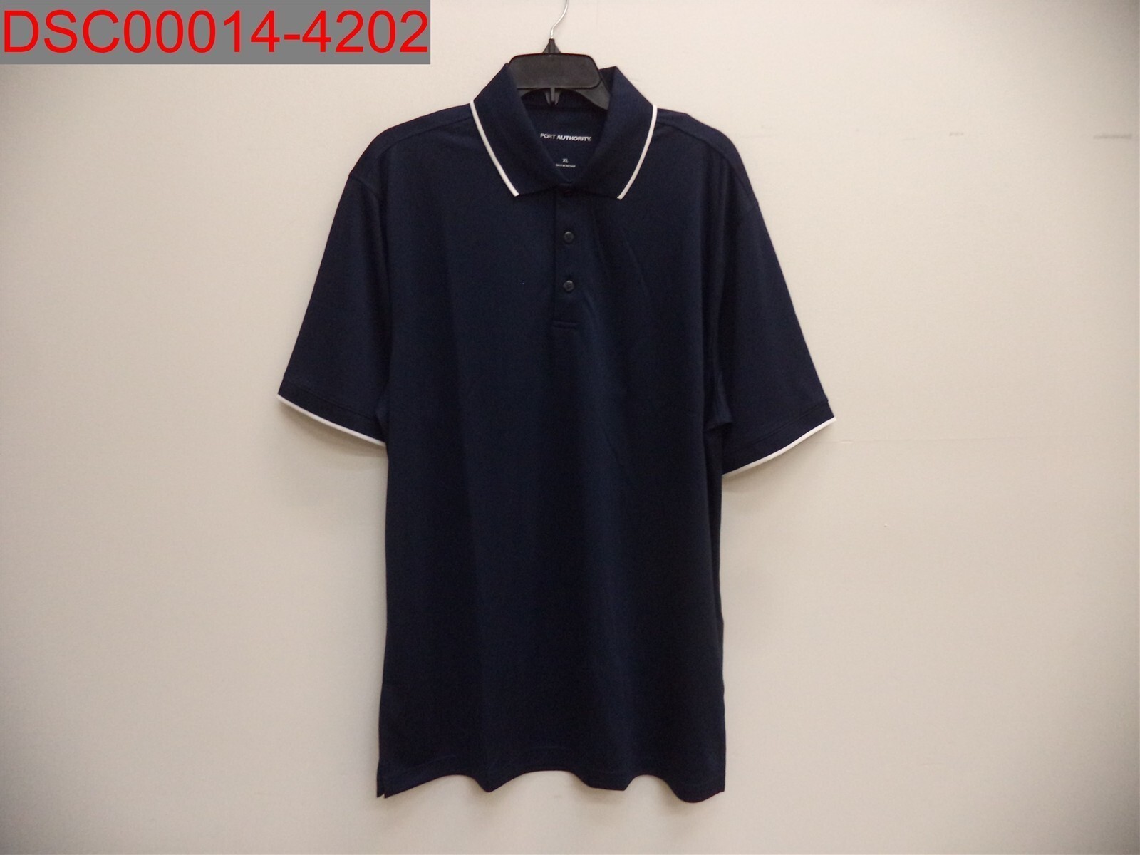 Port Authority Men Blue Navy/White 6 Pack Dry Zone UV Micro-Mesh Tipped Polos XL