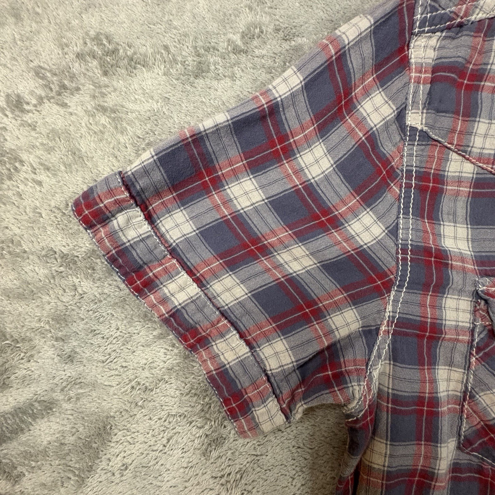 Buffalo David Bitton Men’s L (Fits like M) Multicolor SS Plaid SEE DESCRIPTION