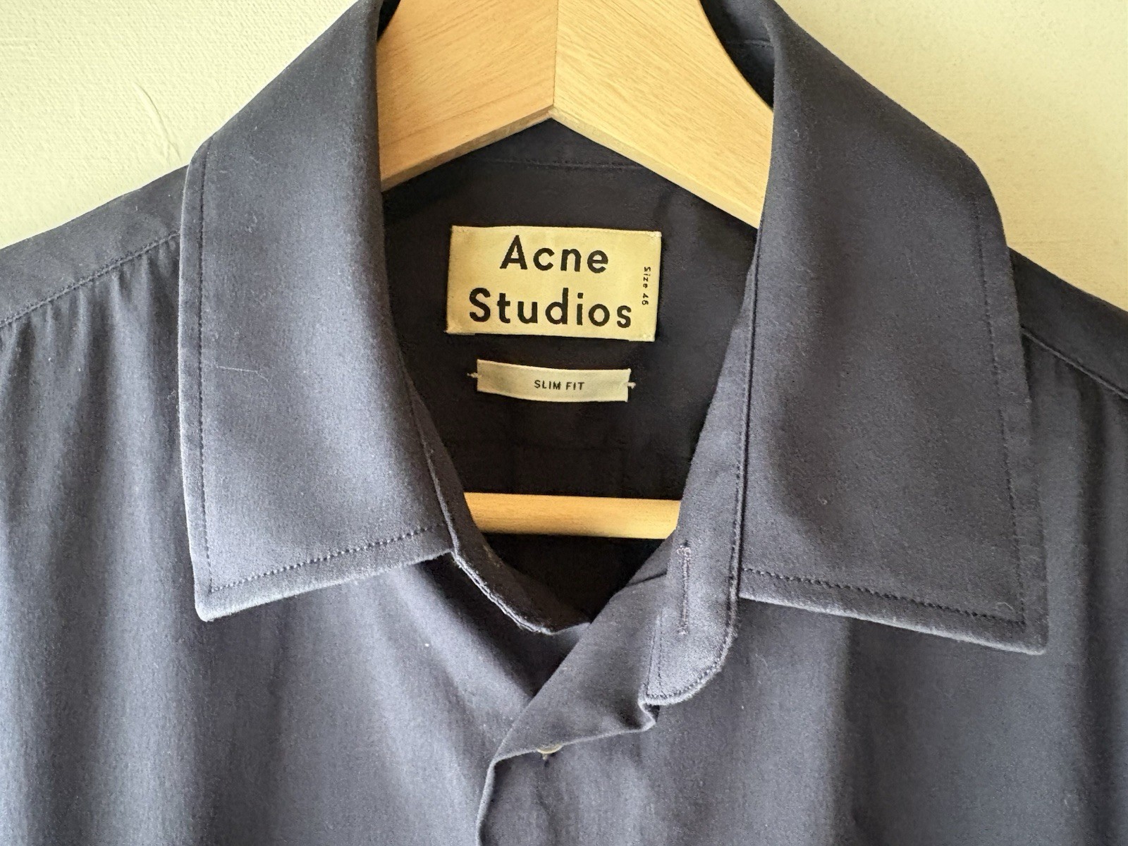 Acne Studios Blue Long Sleeve Button Up Dress Shirt Slim Fit EU 46 Excellent